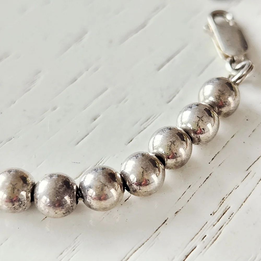 Sterling Silver Bead Bracelet - Picture 4 of 5